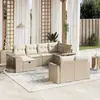 Image de vidaXL Salon de jardin avec coussins 10 pcs beige résine tressée