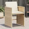 Image de vidaXL Chaises de jardin avec coussins lot de 4 beige résine tressée