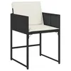 Image de vidaXL Chaises de Jardin Lot de 4 avec Coussins Noir résine tressée