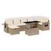 Image de vidaXL Salon de Jardin avec Coussins 8 pcs Beige résine tressée