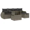 Image de vidaXL Salon de Jardin 6 pcs avec Coussins Gris résine tressée