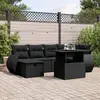 Image de vidaXL Salon de jardin 7 pcs avec coussins noir résine tressée