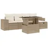 Image de vidaXL Salon de Jardin avec Coussins 6 pcs Beige résine tressée