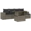 Image de vidaXL Salon de Jardin 6 pcs avec Coussins Gris résine tressée