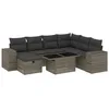 Image de vidaXL Salon de Jardin 8 pcs avec Coussins Gris résine tressée
