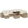 Image de vidaXL Salon de Jardin avec Coussins 9 pcs Beige résine tressée