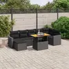 Image de vidaXL Salon de jardin 8 pcs avec coussins noir résine tressée