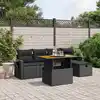 Image de vidaXL Salon de jardin 6 pcs avec coussins noir résine tressée