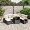 Image de vidaXL Salon de jardin 8 pcs avec coussins noir résine tressée