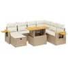Image de vidaXL Salon de Jardin avec Coussins 8 pcs, Canapés de Terrasse, Ensemble de Meubles de Patio, Mobilier d'Extérieur, Beige Résine Tressée