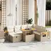 Image de vidaXL Salon de jardin avec coussins 8 pcs beige résine tressée