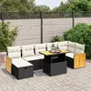Image de vidaXL Salon de jardin 8 pcs avec coussins noir résine tressée