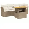 Image de vidaXL Salon de Jardin avec Coussins 5 pcs, Canapés de Terrasse, Ensemble de Meubles de Patio, Mobilier d'Extérieur, Beige Résine Tressée
