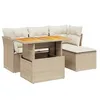 Image de vidaXL Salon de Jardin avec Coussins 6 pcs, Canapés de Terrasse, Ensemble de Meubles de Patio, Mobilier d'Extérieur, Beige Résine Tressée