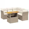 Image de vidaXL Salon de Jardin avec Coussins 5 pcs, Canapés de Terrasse, Ensemble de Meubles de Patio, Mobilier d'Extérieur, Beige Résine Tressée