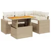 Image de vidaXL Salon de Jardin avec Coussins 5 pcs, Canapés de Terrasse, Ensemble de Meubles de Patio, Mobilier d'Extérieur, Beige Résine Tressée