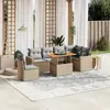 Image de vidaXL Salon de jardin avec coussins 7 pcs beige résine tressée