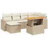 Image de vidaXL Salon de Jardin avec Coussins 7 pcs, Canapés de Terrasse, Ensemble de Meubles de Patio, Mobilier d'Extérieur, Beige Résine Tressée