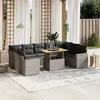 Image de vidaXL Salon de jardin avec coussins 10 pcs gris résine tressée