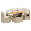 Image de vidaXL Salon de Jardin avec Coussins 6 pcs, Canapés de Terrasse, Ensemble de Meubles de Patio, Mobilier d'Extérieur, Beige Résine Tressée