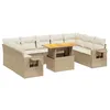 Image de vidaXL Salon de Jardin avec Coussins 10 pcs, Canapés de Terrasse, Ensemble de Meubles de Patio, Mobilier d'Extérieur, Beige Résine Tressée