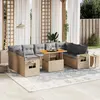 Image de vidaXL Salon de jardin avec coussins 10 pcs beige résine tressée