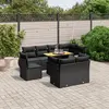 Image de vidaXL Salon de jardin 9 pcs avec coussins noir résine tressée