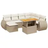 Image de vidaXL Salon de Jardin avec Coussins 8 pcs, Canapés de Terrasse, Ensemble de Meubles de Patio, Mobilier d'Extérieur, Beige Résine Tressée