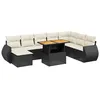 Image de vidaXL Salon de Jardin avec Coussins 9 pcs, Canapés de Terrasse, Ensemble de Meubles de Patio, Mobilier d'Extérieur, Noir Résine Tressée