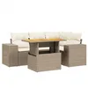 Image de vidaXL Salon de Jardin avec Coussins 5 pcs, Canapés de Terrasse, Ensemble de Meubles de Patio, Mobilier d'Extérieur, Beige Résine Tressée