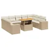 Image de vidaXL Salon de Jardin avec Coussins 10 pcs, Canapés de Terrasse, Ensemble de Meubles de Patio, Mobilier d'Extérieur, Beige Résine Tressée