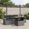 Image de vidaXL Salon de jardin 5 pcs avec coussins noir résine tressée