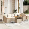 Image de vidaXL Salon de jardin avec coussins 8 pcs beige résine tressée