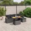 Image de vidaXL Salon de jardin 6 pcs avec coussins noir résine tressée