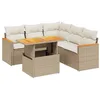 Image de vidaXL Salon de Jardin avec Coussins 6 pcs, Canapés de Terrasse, Ensemble de Meubles de Patio, Mobilier d'Extérieur, Beige Résine Tressée