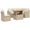Image de vidaXL Salon de Jardin avec Coussins 6 pcs, Canapés de Terrasse, Ensemble de Meubles de Patio, Mobilier d'Extérieur, Beige Résine Tressée