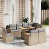 Image de vidaXL Salon de jardin avec coussins 9 pcs beige résine tressée
