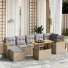 Image de vidaXL Salon de jardin avec coussins 8 pcs beige résine tressée