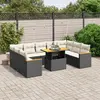Image de vidaXL Salon de jardin 10 pcs avec coussins noir résine tressée