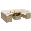 Image de vidaXL Salon de Jardin avec Coussins 10 pcs, Canapés de Terrasse, Ensemble de Meubles de Patio, Mobilier d'Extérieur, Beige Résine Tressée