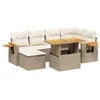 Image de vidaXL Salon de Jardin avec Coussins 7 pcs, Canapés de Terrasse, Ensemble de Meubles de Patio, Mobilier d'Extérieur, Beige Résine Tressée