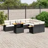 Image de vidaXL Salon de jardin 10 pcs avec coussins noir résine tressée