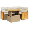 Image de vidaXL Salon de Jardin avec Coussins 5 pcs, Canapés de Terrasse, Ensemble de Meubles de Patio, Mobilier d'Extérieur, Beige Résine Tressée
