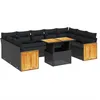 Image de vidaXL Salon de Jardin avec Coussins 10 pcs, Canapés de Terrasse, Ensemble de Meubles de Patio, Mobilier d'Extérieur, Noir Résine Tressée