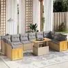 Image de vidaXL Salon de jardin 11 pcs avec coussins beige résine tressée