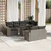 Image de vidaXL Salon de jardin 11 pcs avec coussins gris clair résine tressée