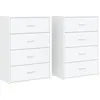 Image de vidaXL Buffets 2 pcs Blanc 60x31x84 cm Bois d'ingénierie, Armoire de Rangement, Meuble d'entrée, Meuble d'appoint, Meuble de Rangement de Cuisine
