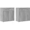 Image de vidaXL Buffets 2 pcs sonoma gris 79x38x80 cm bois d'ingénierie