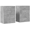 Image de vidaXL Buffets 2 pcs Gris béton 60x39x80 cm Bois d'ingénierie, Armoire de Rangement, Meuble d'entrée, Meuble d'appoint, Meuble de Rangement de Cuisine