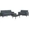 Image de vidaXL Ensemble de canapés 3 pcs avec coussins Gris foncé Velours